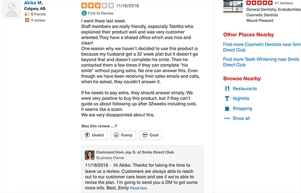 yelp write a review