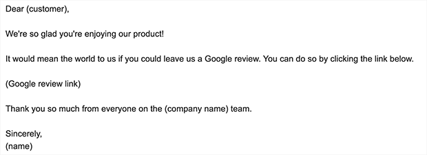 more google reviews email series