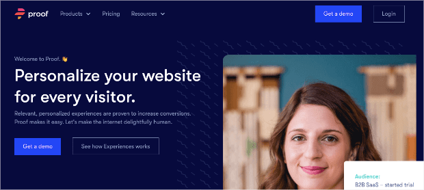 UseProof homepage