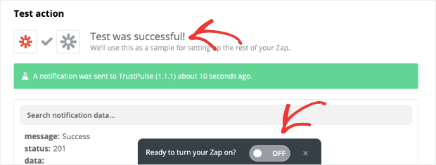 Test and Activate your Zap