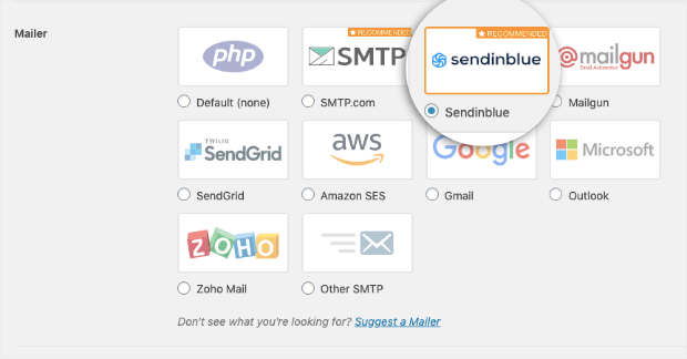 sendinblue configuration with wp mail smtp