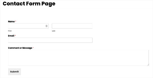 contact form page demo