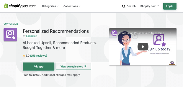 personalized recommendations by loopclub shopify app